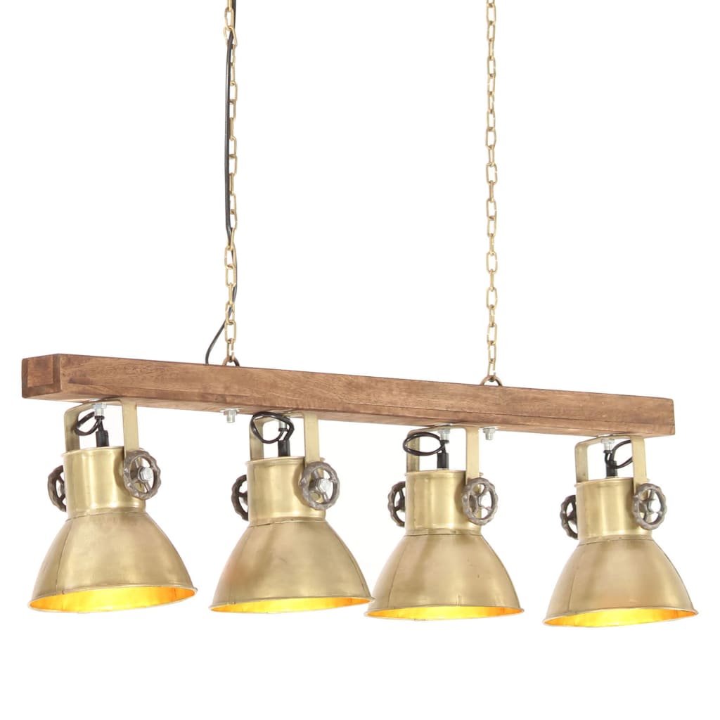 industriel loftlampe E27 mangotræ messingfarvet