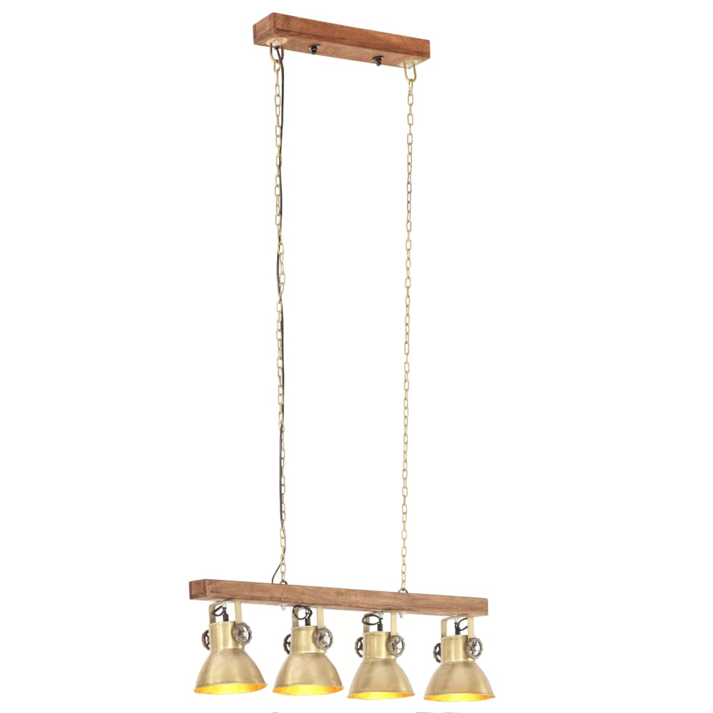 industriel loftlampe E27 mangotræ messingfarvet