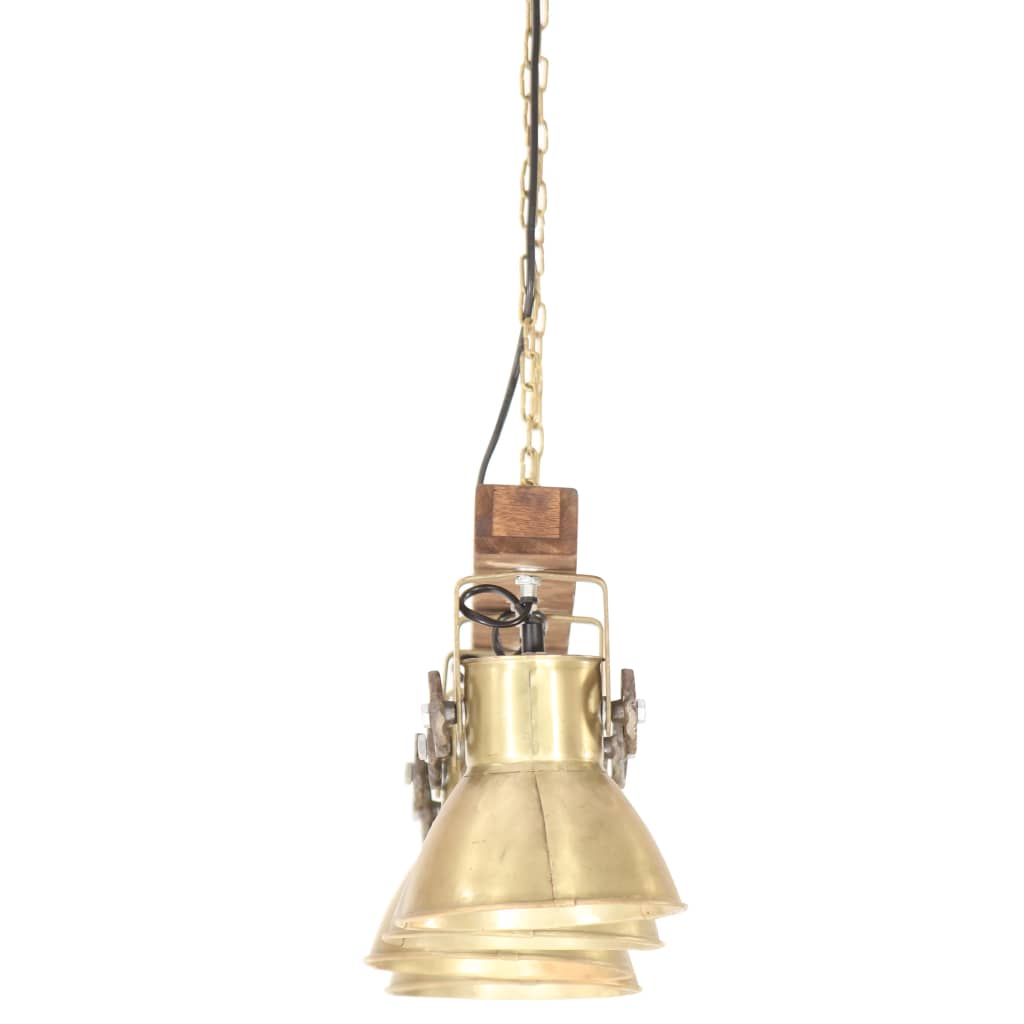 industriel loftlampe E27 mangotræ messingfarvet