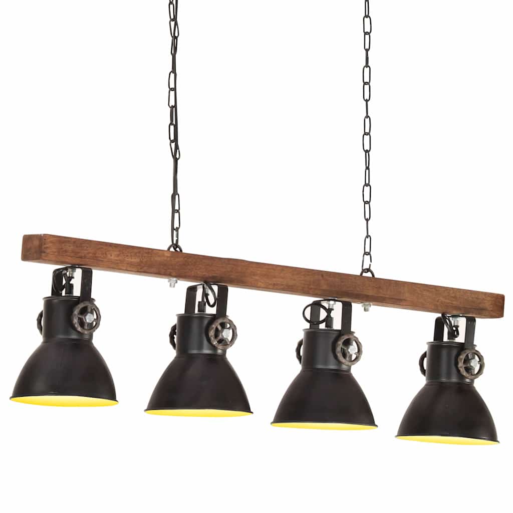 industriel loftlampe E27 mangotræ sort