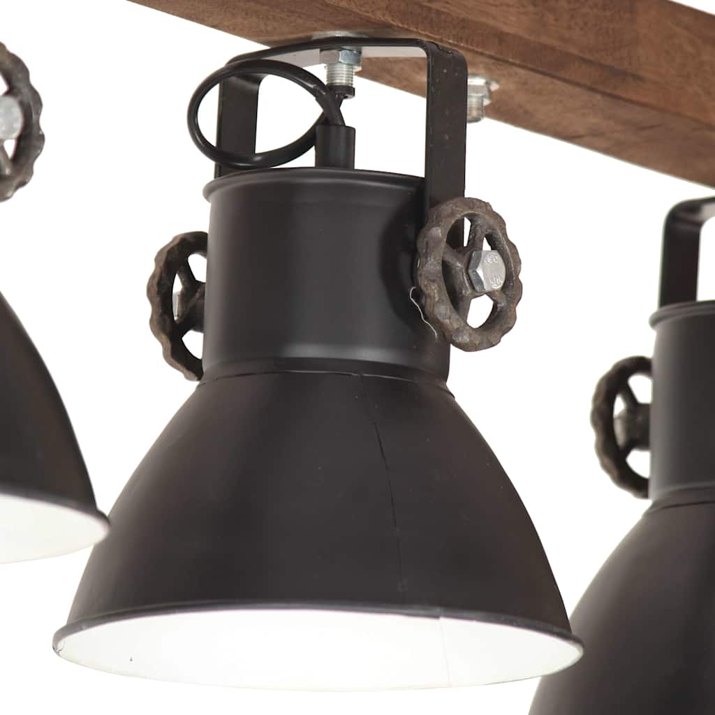 industriel loftlampe E27 mangotræ sort