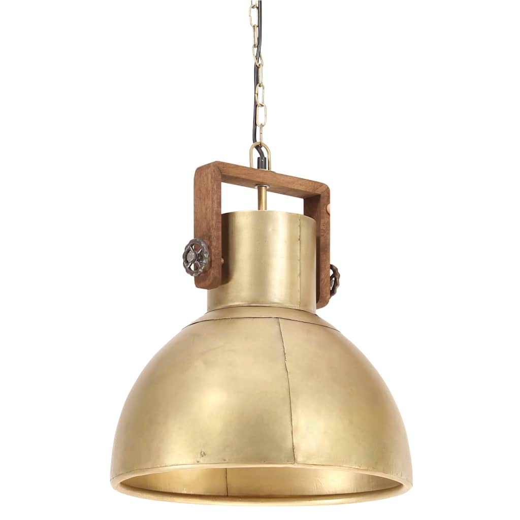 industriel hængelampe 25 W rund 40 cm E27 messingfarvet