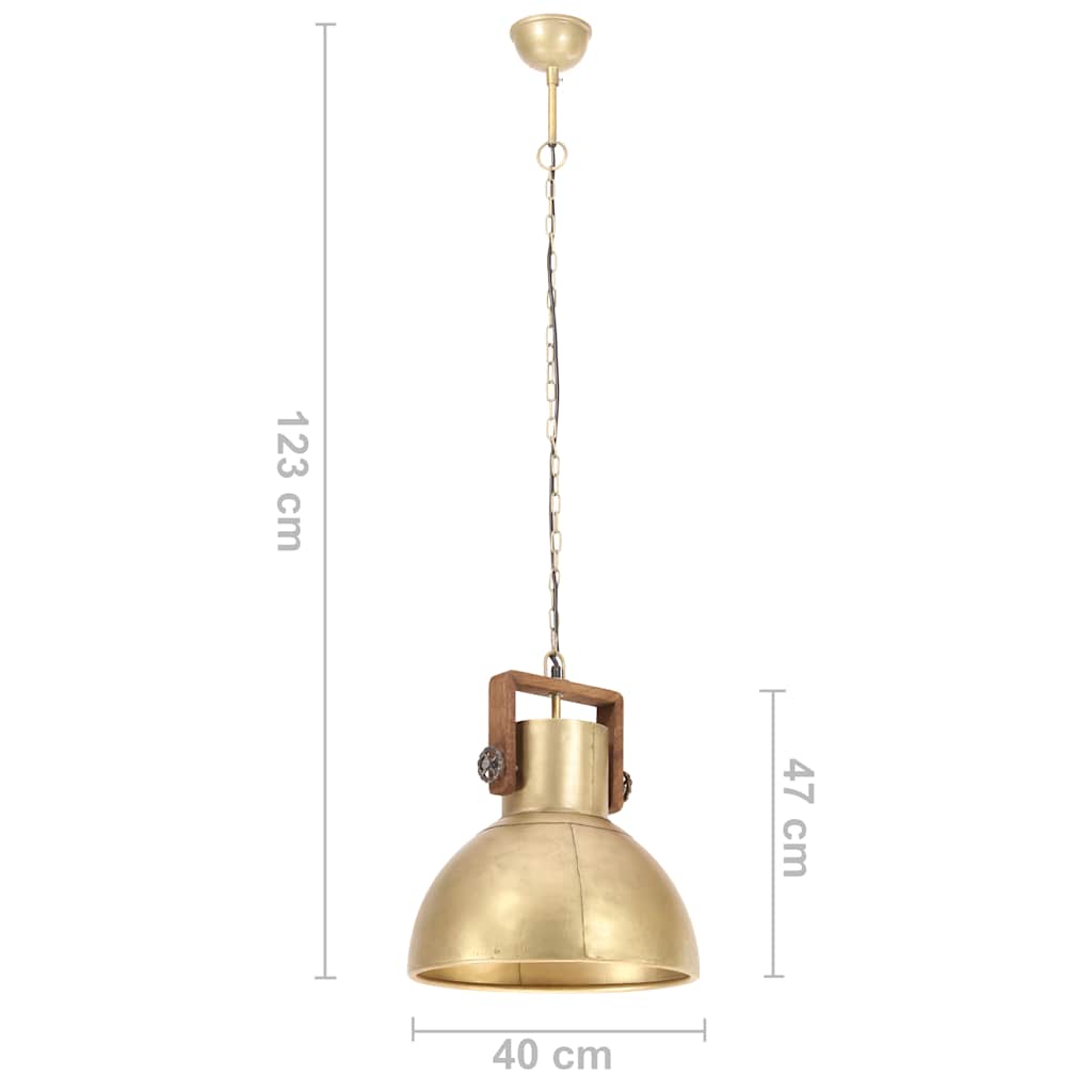 industriel hængelampe 25 W rund 40 cm E27 messingfarvet