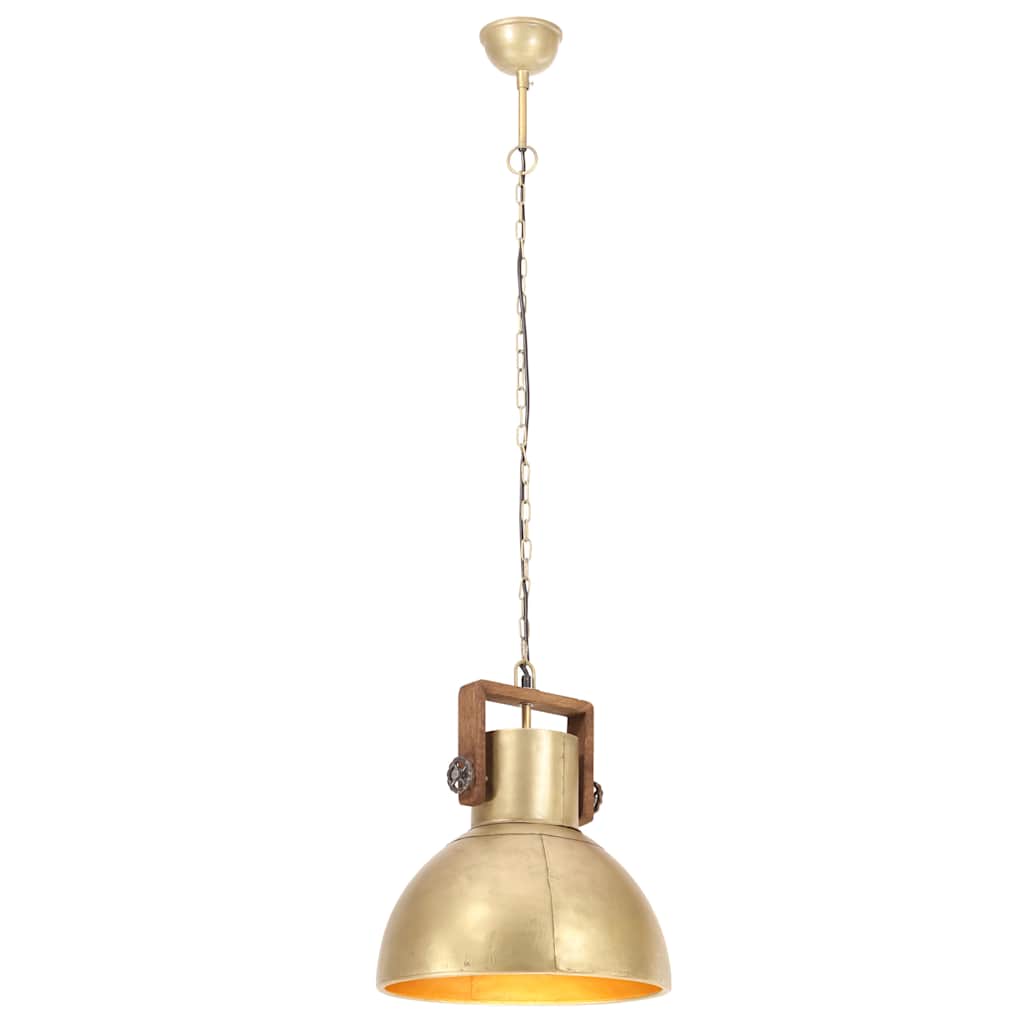 industriel hængelampe 25 W rund 40 cm E27 messingfarvet
