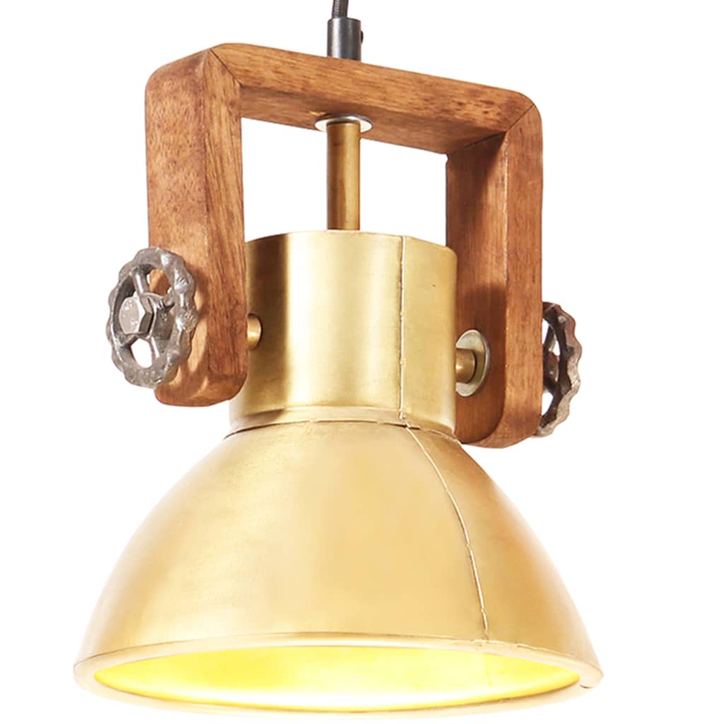industriel hængelampe 25 W rund 19 cm E27 messingfarvet