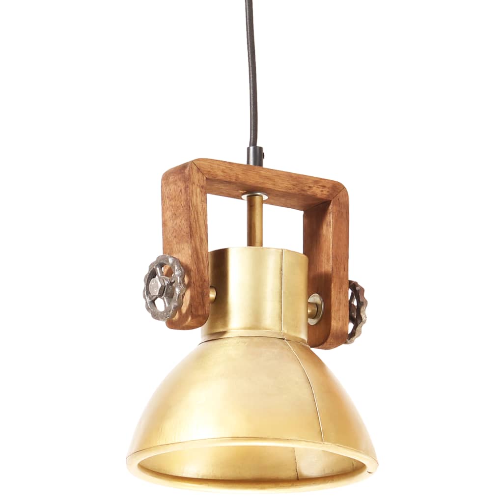 industriel hængelampe 25 W rund 19 cm E27 messingfarvet