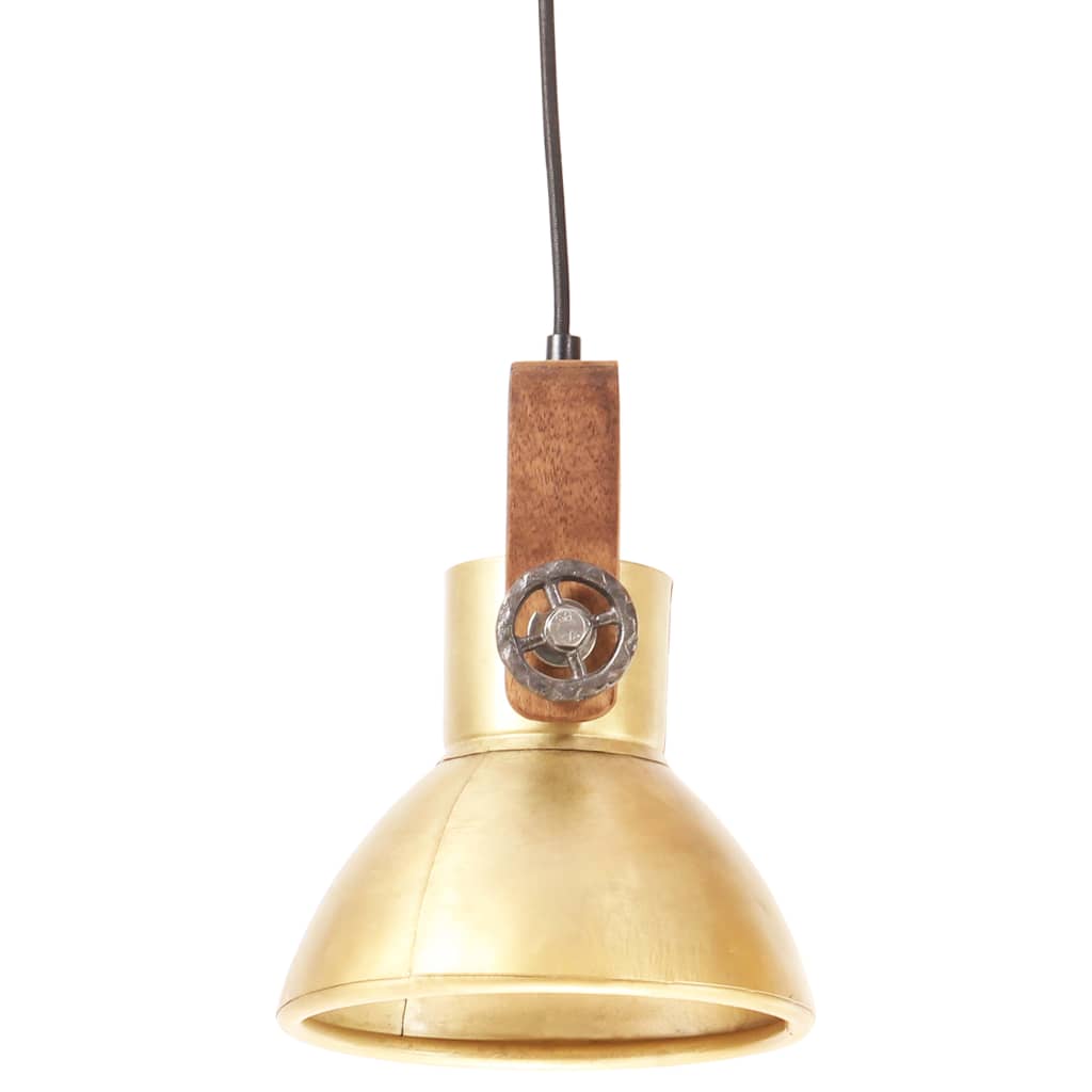 industriel hængelampe 25 W rund 19 cm E27 messingfarvet