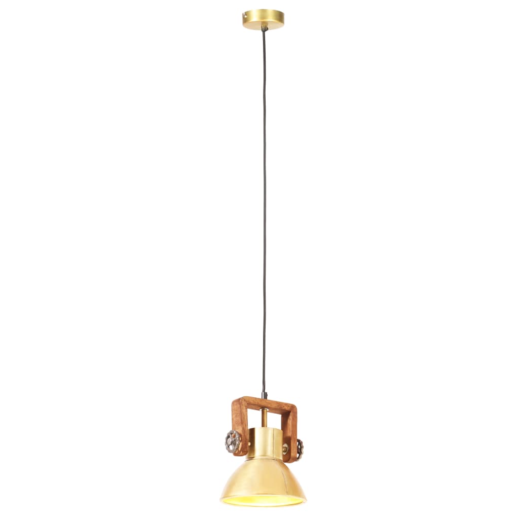 industriel hængelampe 25 W rund 19 cm E27 messingfarvet