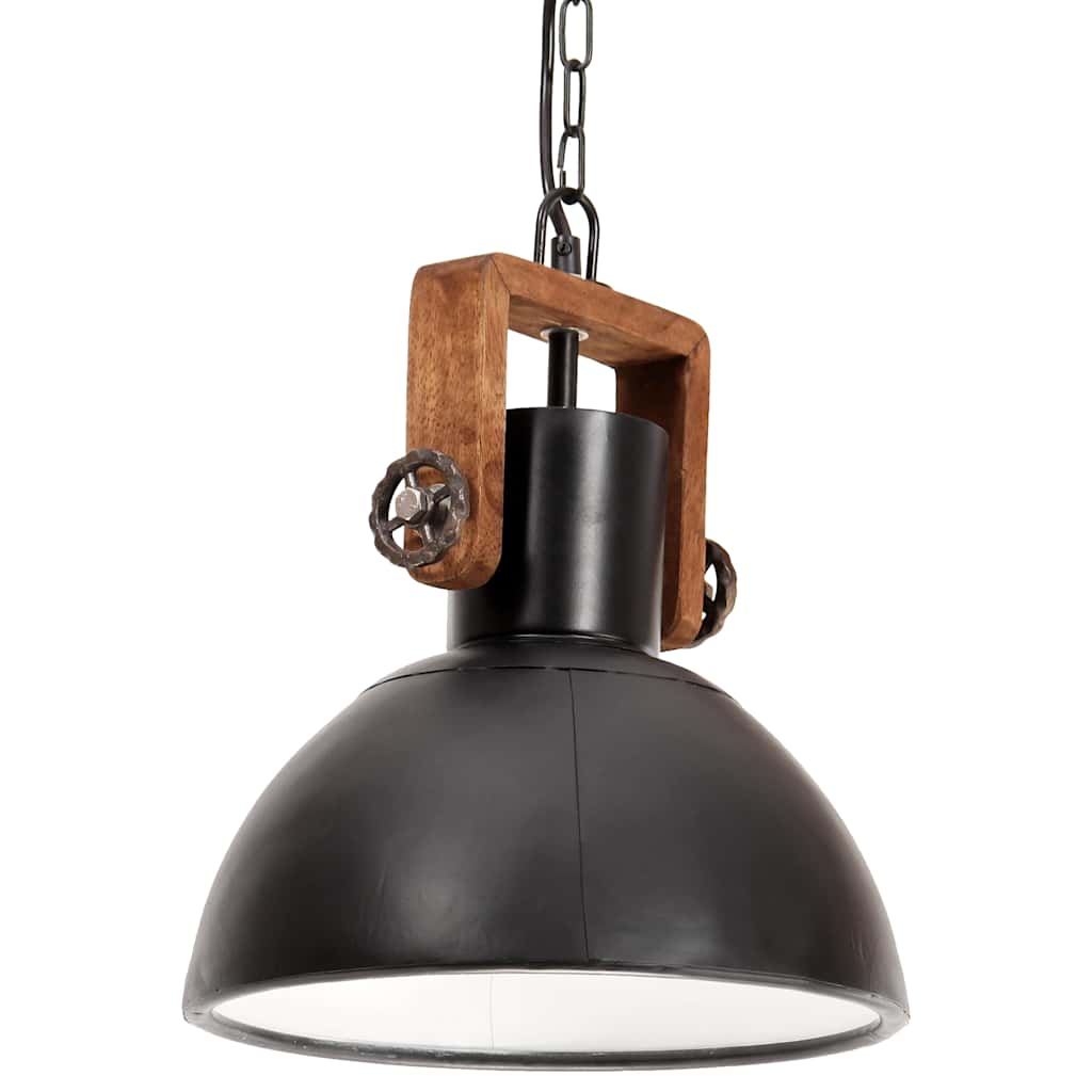 industriel hængelampe 25 W rund 30 cm E27 mat sort