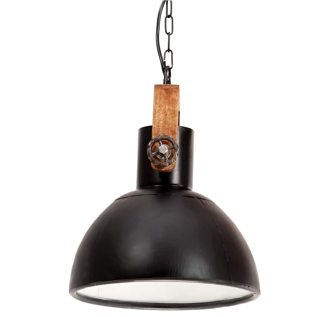industriel hængelampe 25 W rund 30 cm E27 mat sort
