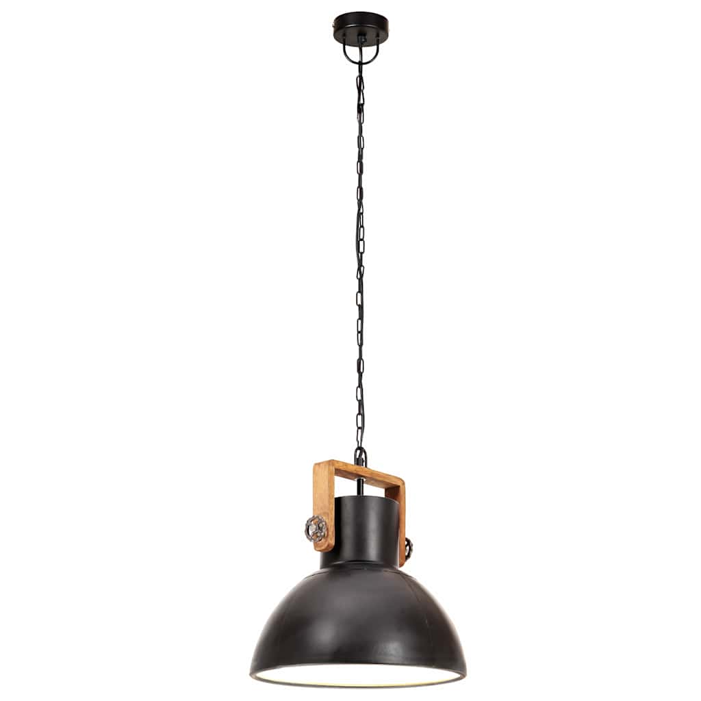 industriel hængelampe 25 W rund 30 cm E27 mat sort
