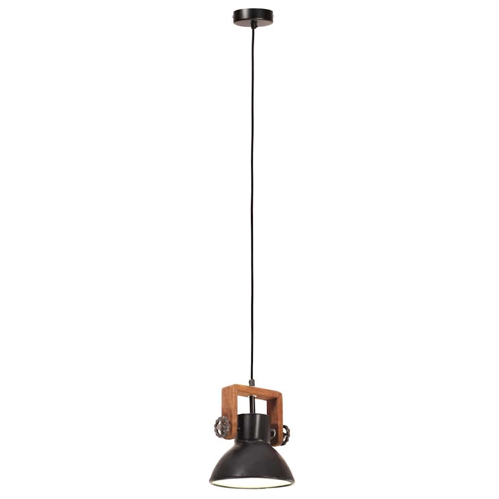 industriel hængelampe 25 W rund 19 cm E27 mat sort