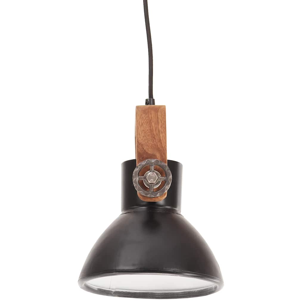 industriel hængelampe 25 W rund 19 cm E27 mat sort