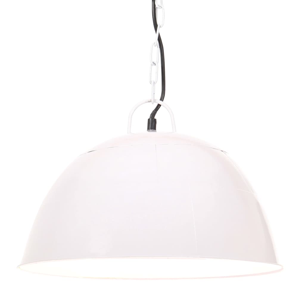industriel vintage hængelampe 25 W rund 41 cm E27 hvid