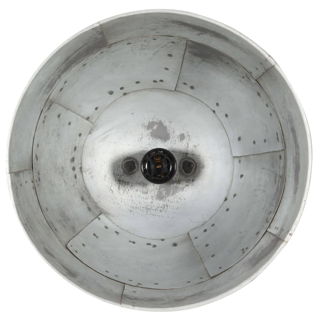 industriel hængelampe 25 W rund vintagestil 31 cm E27 sølvfarvet