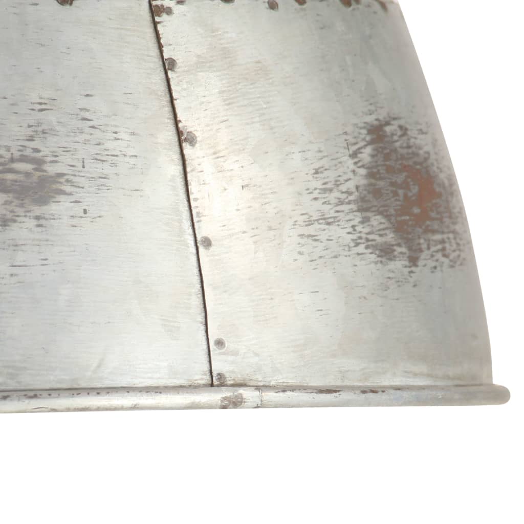 industriel hængelampe 25 W rund vintagestil 31 cm E27 sølvfarvet