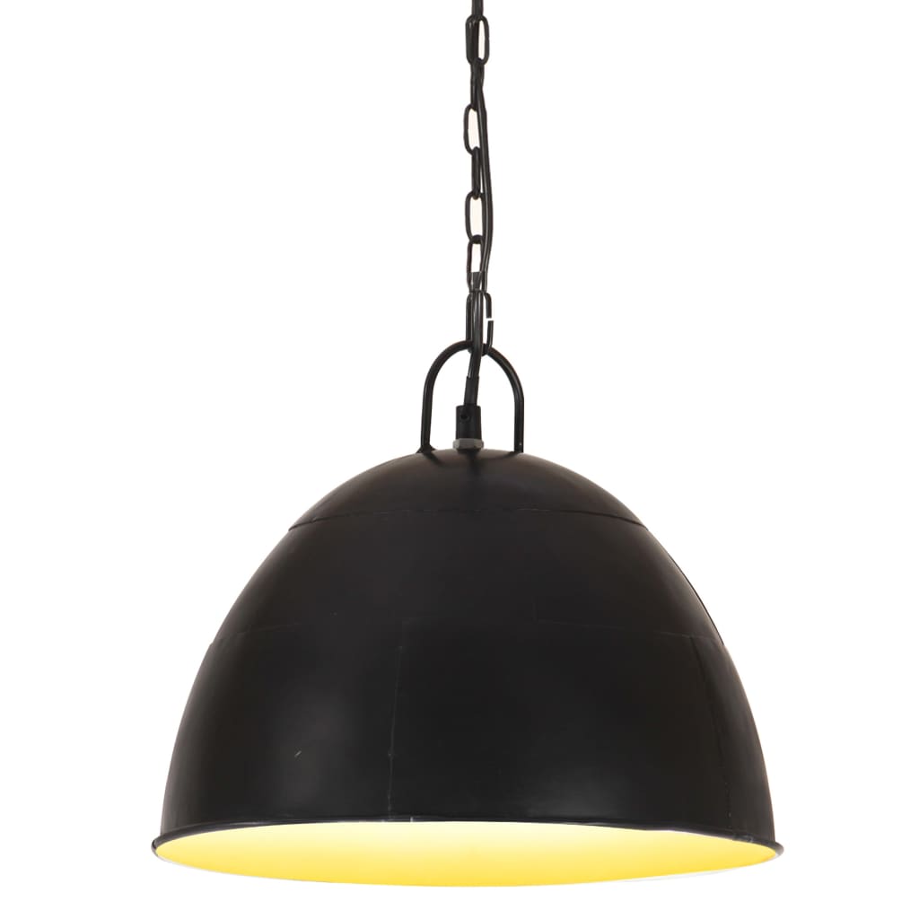 industriel hængelampe 25 W rund 31 cm E27 mat sort