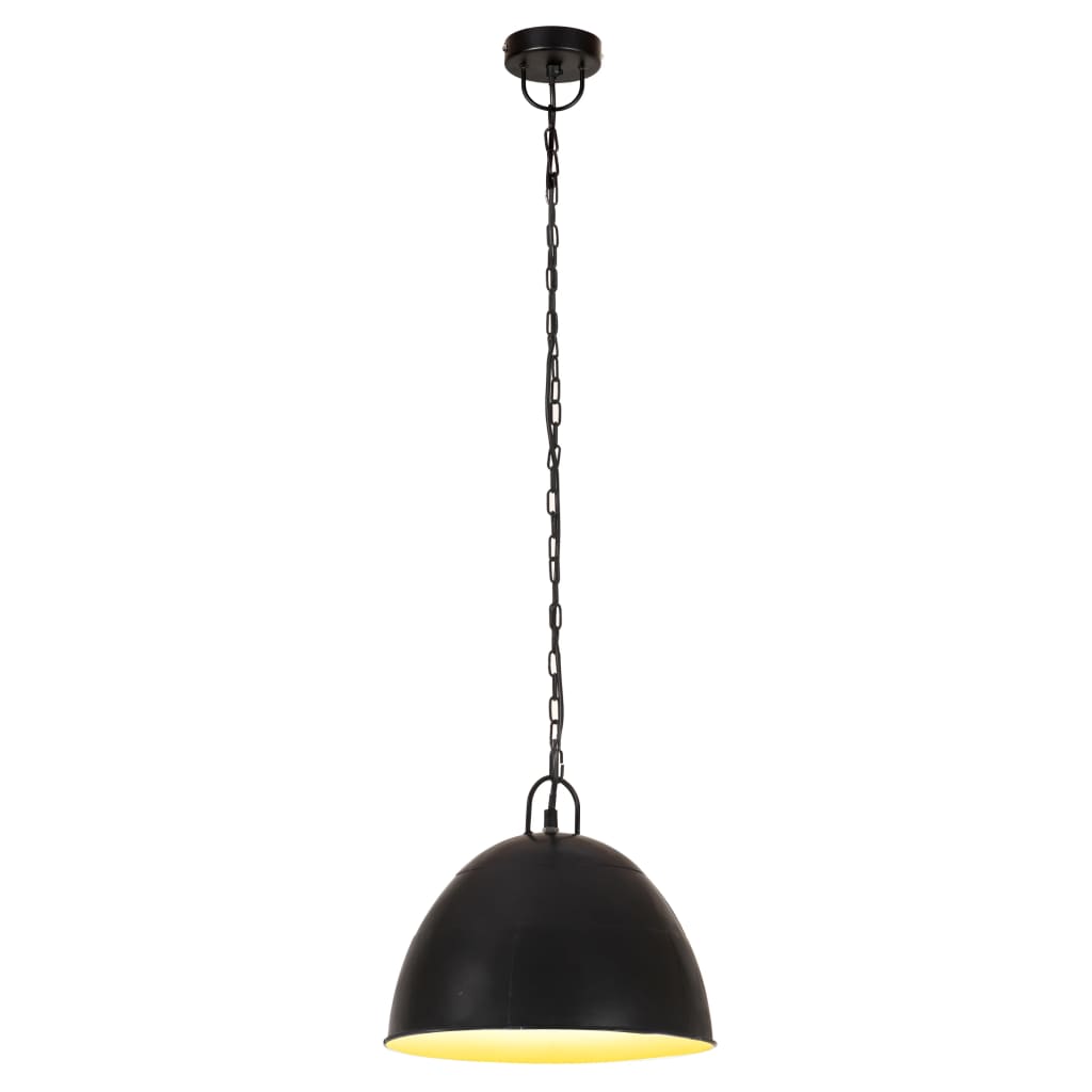 industriel hængelampe 25 W rund 31 cm E27 mat sort