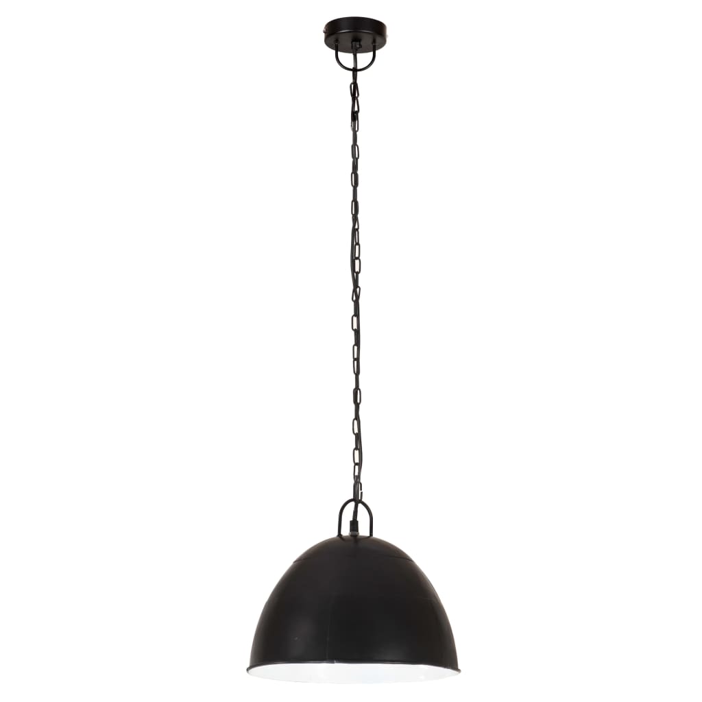 industriel hængelampe 25 W rund 31 cm E27 mat sort