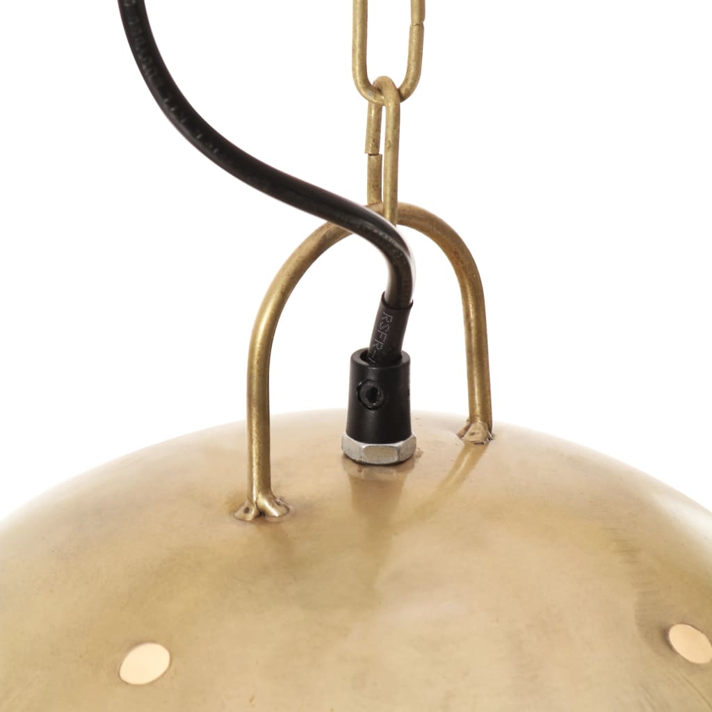industriel hængelampe 25 W rund 42 cm E27 messingfarvet