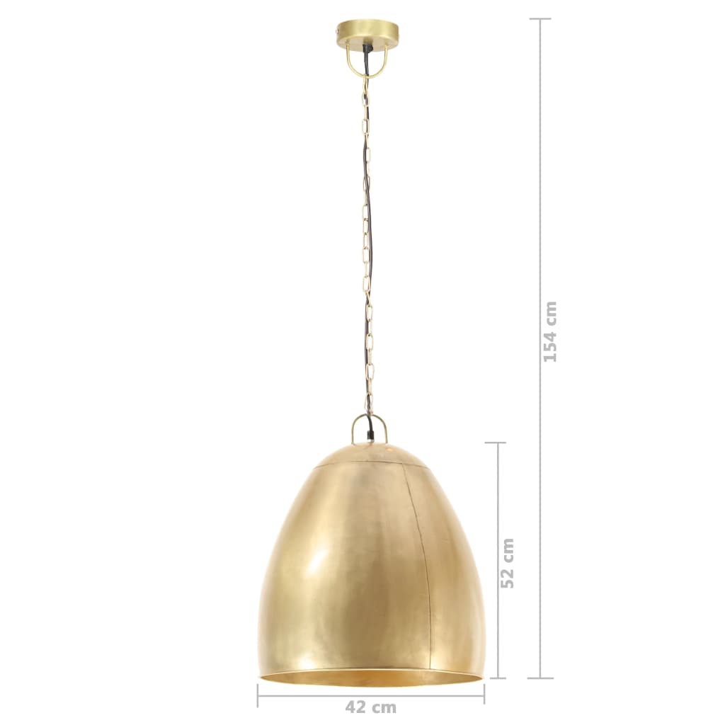 industriel hængelampe 25 W rund 42 cm E27 messingfarvet