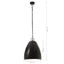 industriel hængelampe 25 W rund 32 cm E27 mat sort