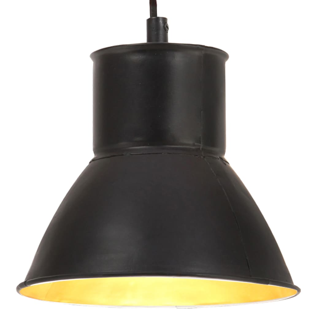 hængelampe 25 W rund 17 cm E27 sort