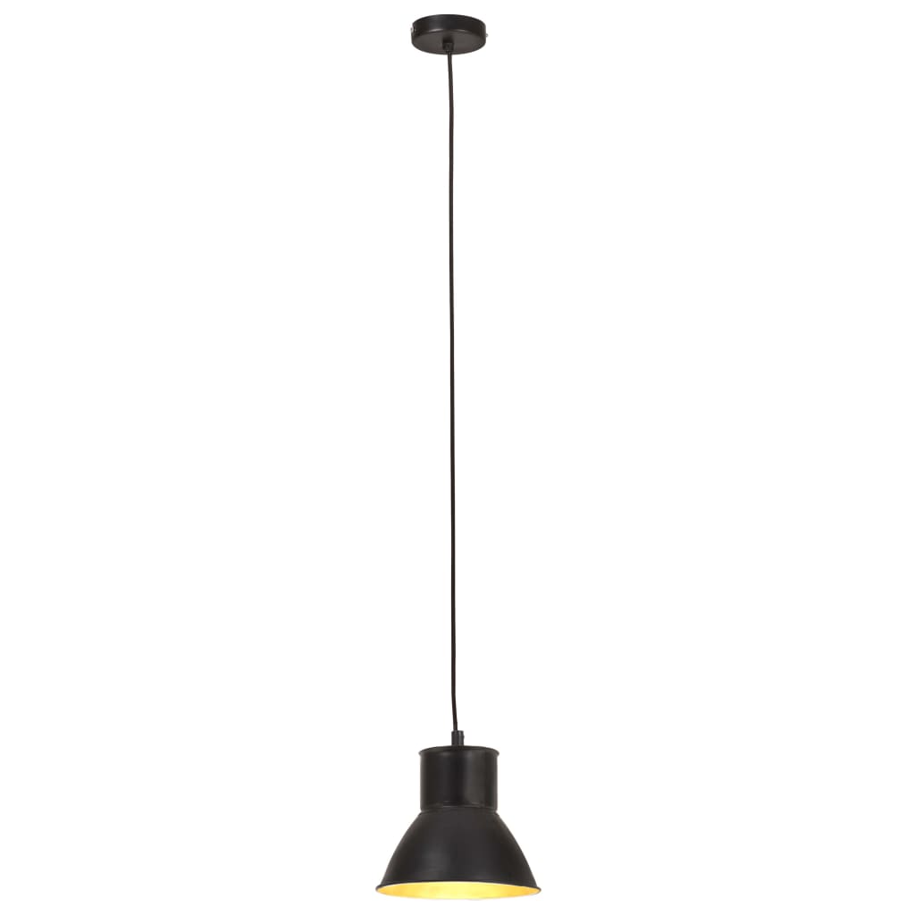 hængelampe 25 W rund 17 cm E27 sort