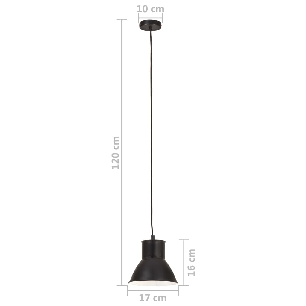hængelampe 25 W rund 17 cm E27 sort