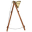 gulvlampe E27 massivt mangotræ messingfarvet