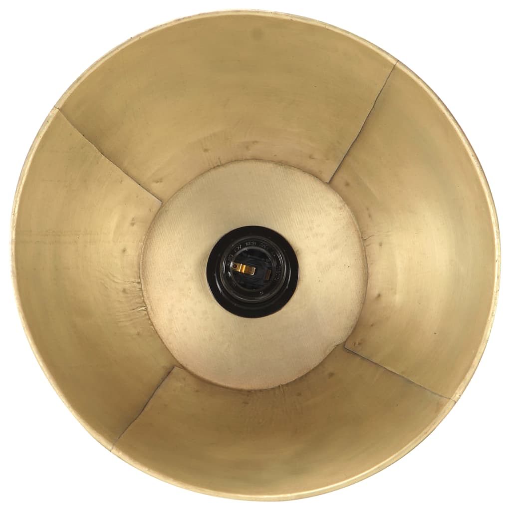 gulvlampe E27 massivt mangotræ messingfarvet