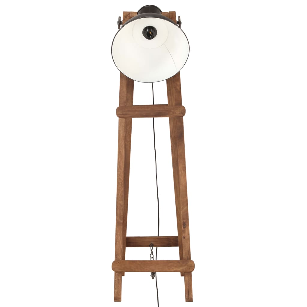 gulvlampe E27 massivt mangotræ sort