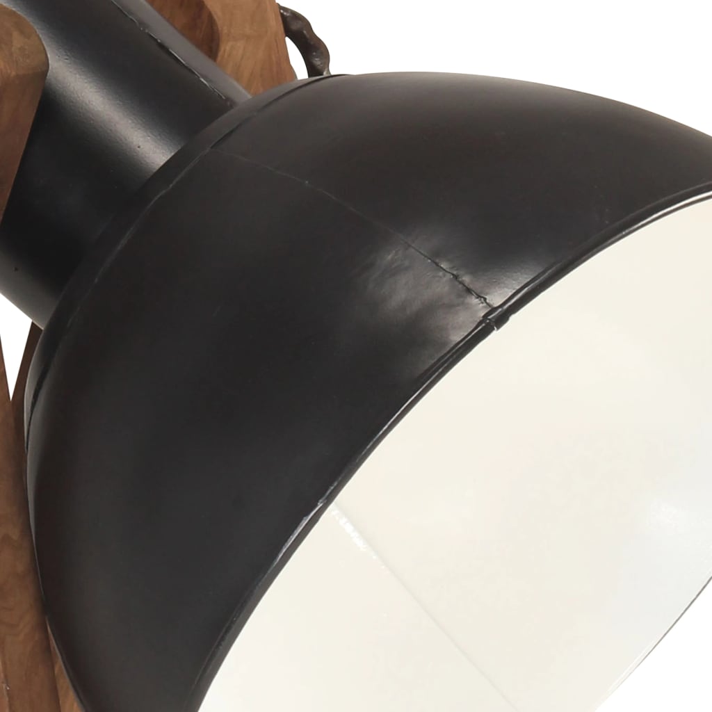 gulvlampe E27 massivt mangotræ sort