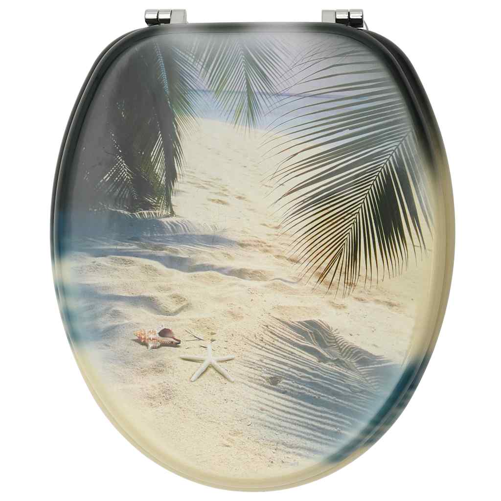 toiletsæde med låg MDF stranddesign