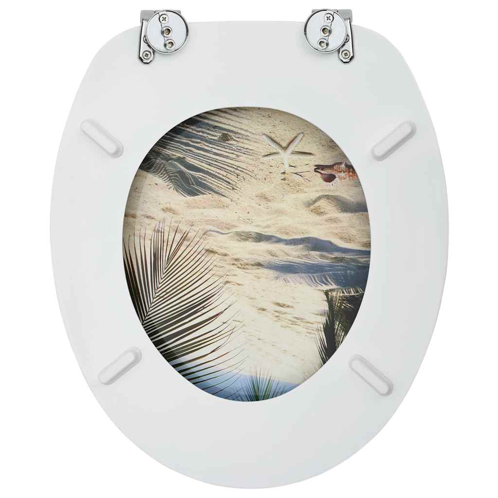 toiletsæde med låg MDF stranddesign