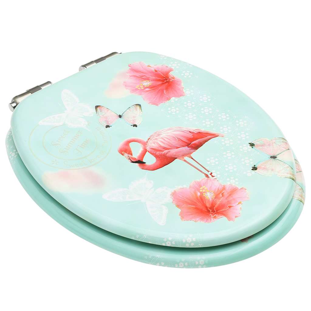 toiletsæde med soft close-låg MDF flamingodesign