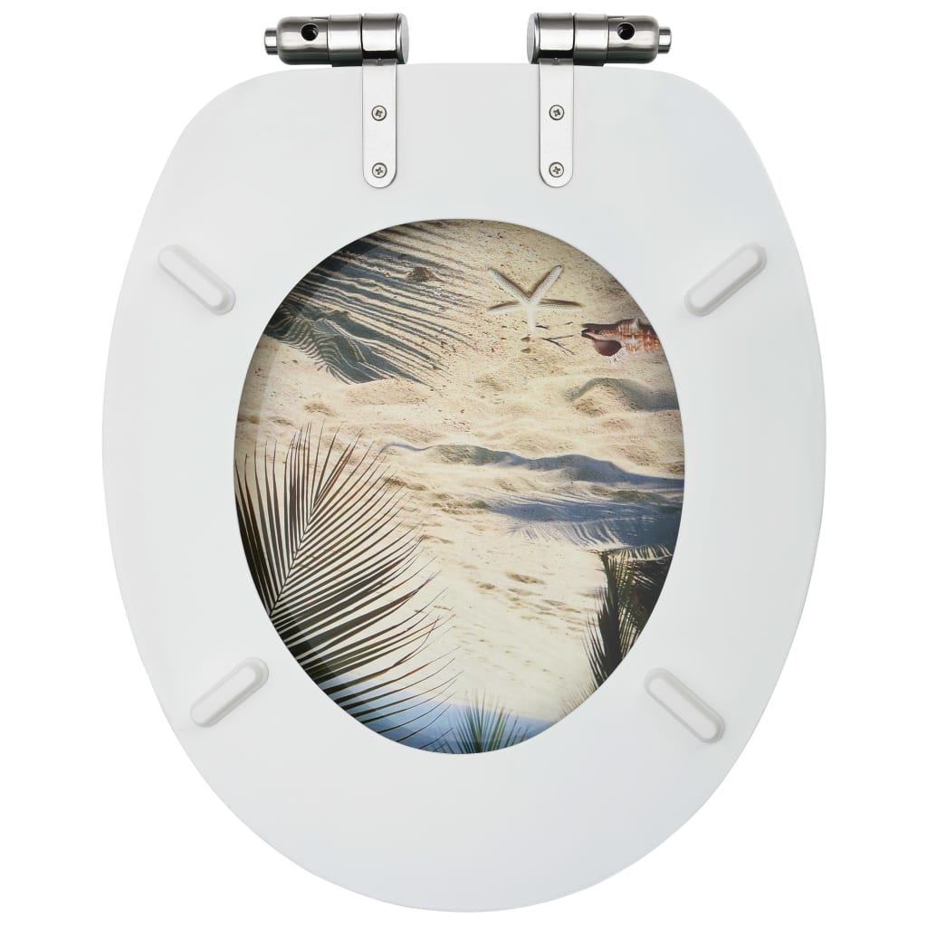 toiletsæde med soft close-låg MDF stranddesign