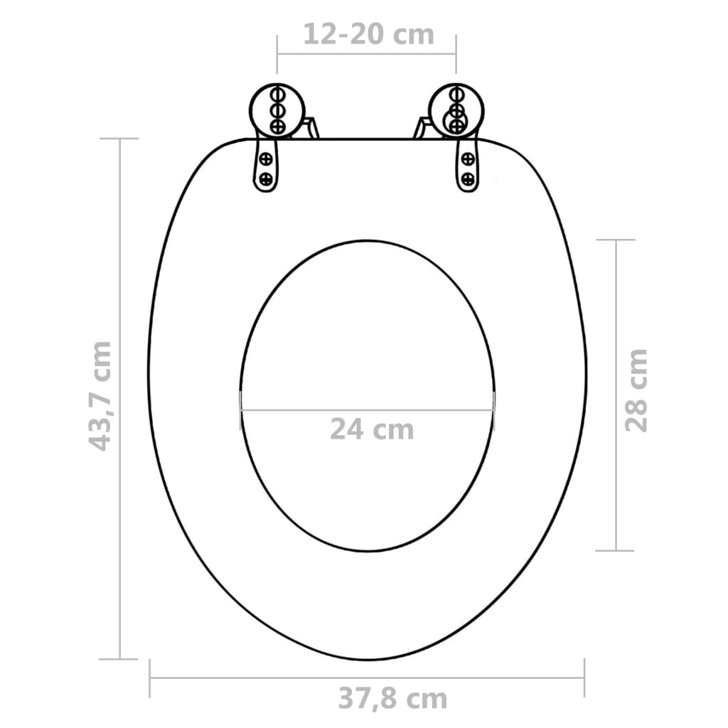 toiletsæde med soft close-låg MDF stranddesign