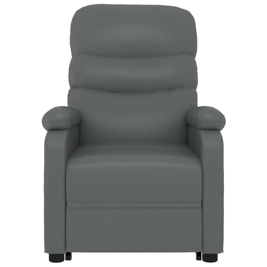 massagestol med løftefunktion kunstlæder antracitgrå