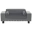 hundesofa 81x43x31 cm plys og kunstlæder grå