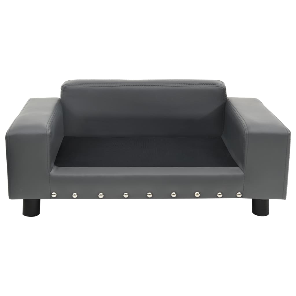 hundesofa 81x43x31 cm plys og kunstlæder grå
