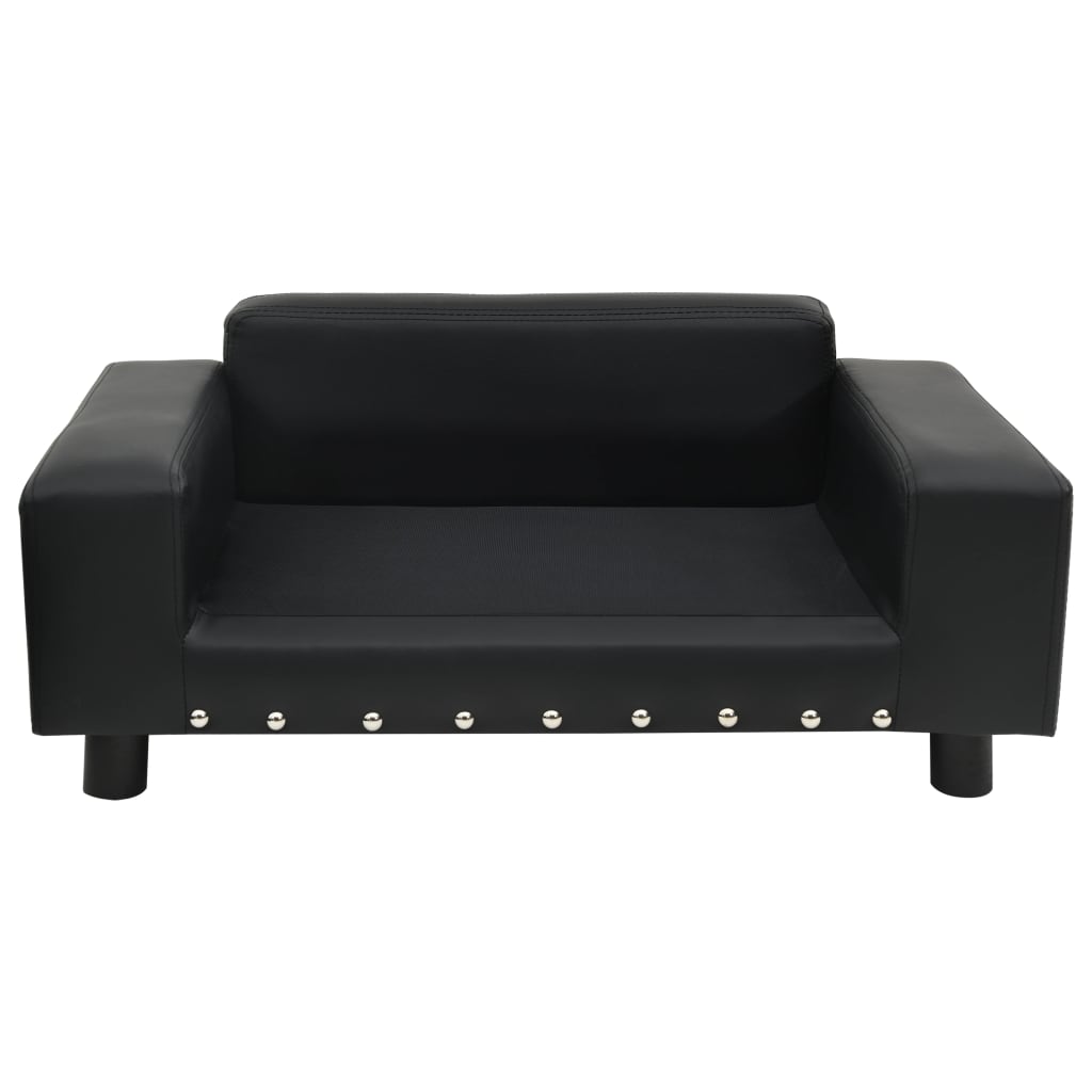 hundesofa 81x43x31 cm plys og kunstlæder sort