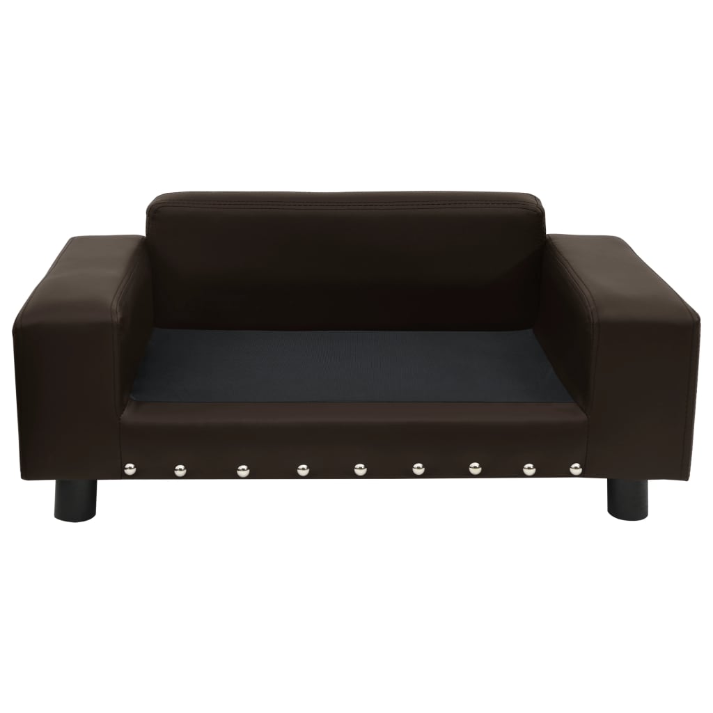hundesofa 81x43x31 cm plys og kunstlæder brun