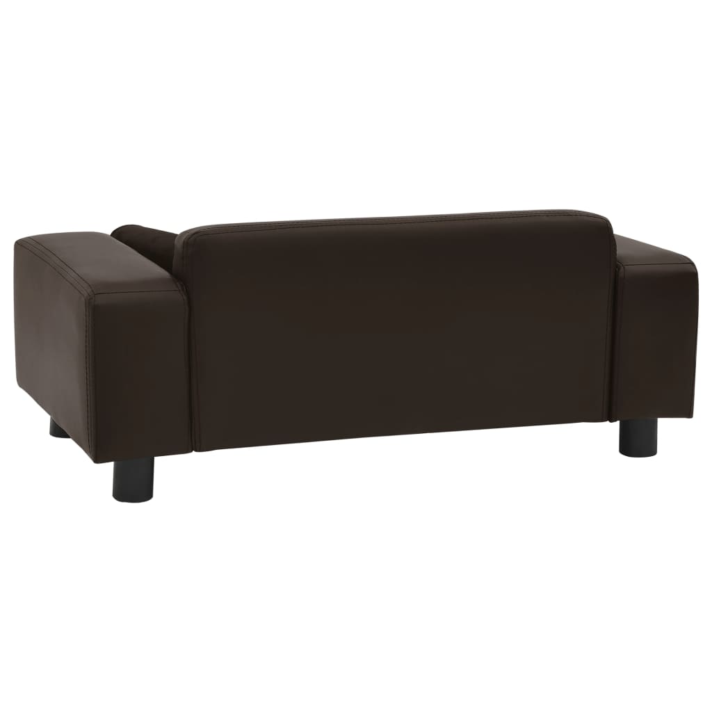 hundesofa 81x43x31 cm plys og kunstlæder brun