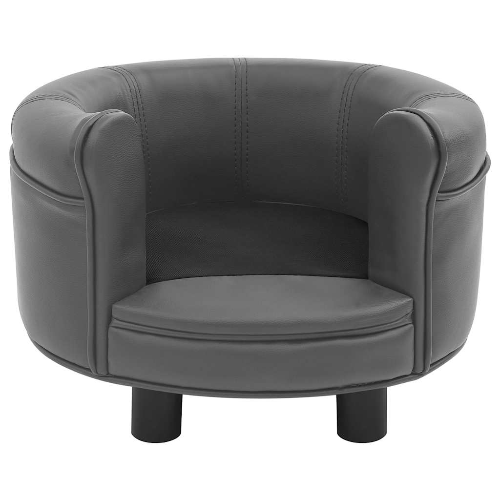 hundesofa 48x48x32 cm plys og kunstlæder grå