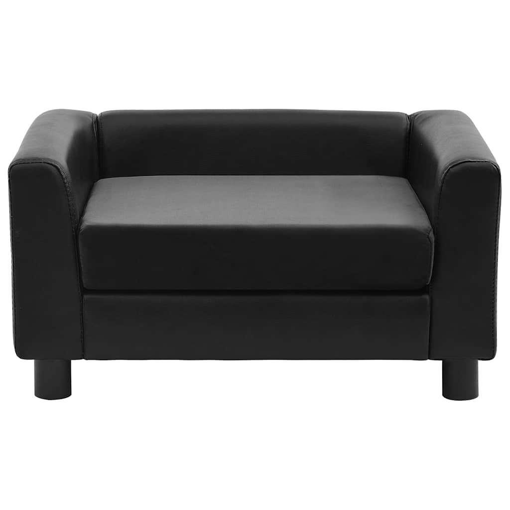 hundesofa 60x43x30 cm plys og kunstlæder sort