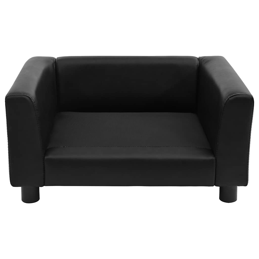 hundesofa 60x43x30 cm plys og kunstlæder sort