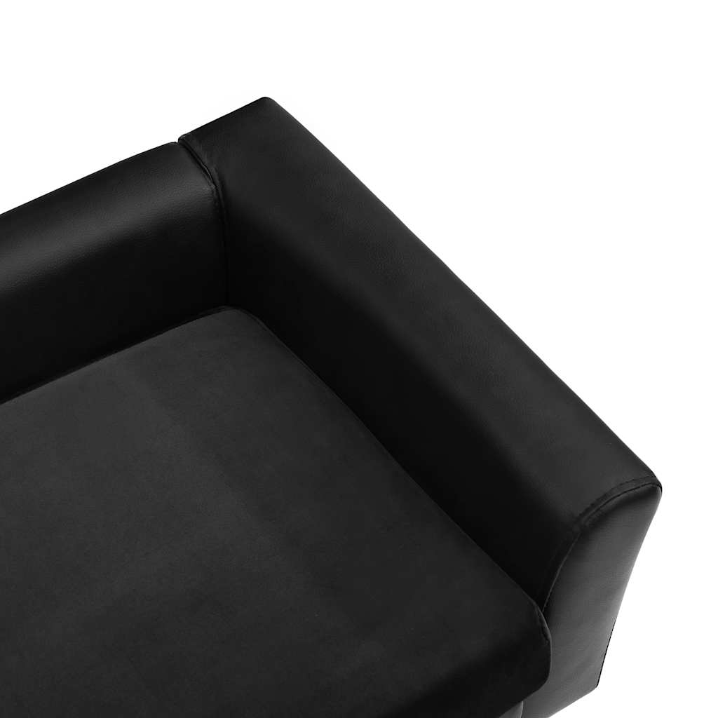 hundesofa 60x43x30 cm plys og kunstlæder sort