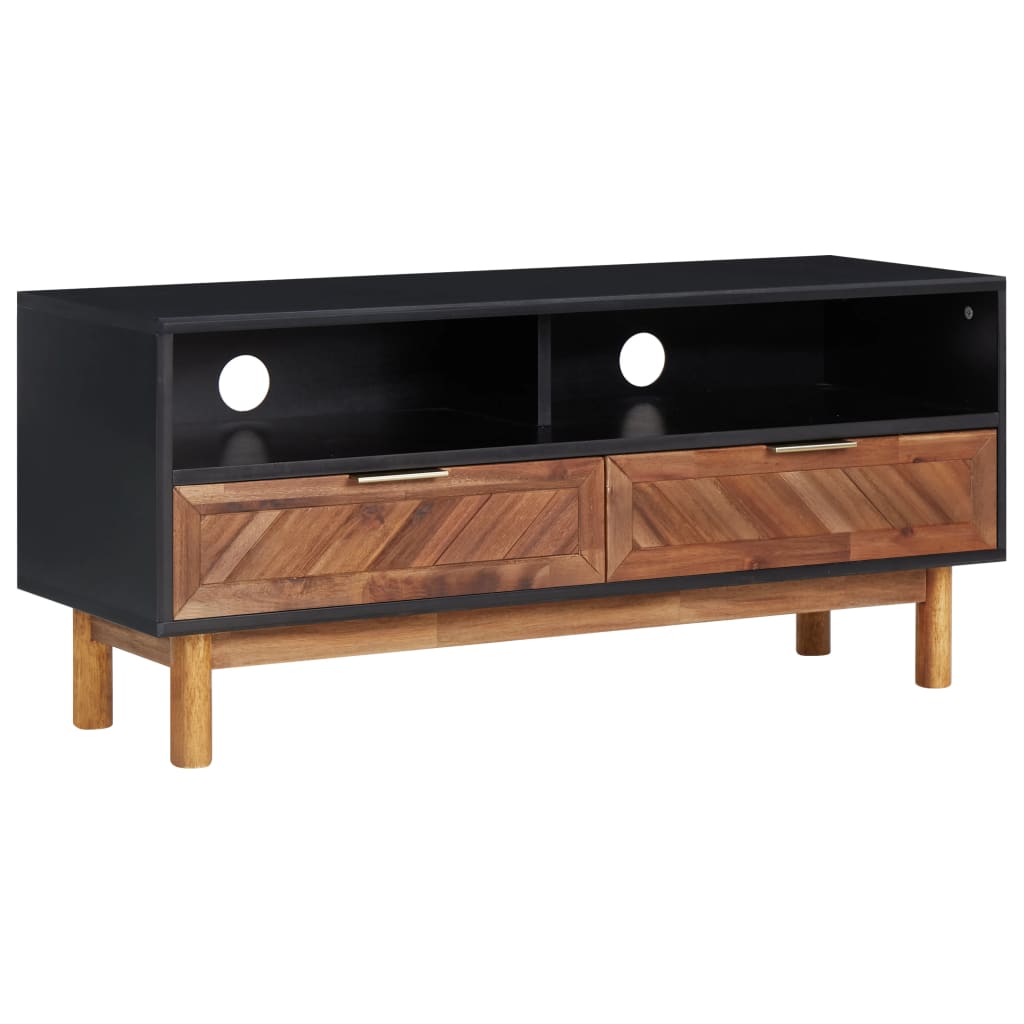 tv-skab 100x35x45 cm massivt akacietræ og MDF
