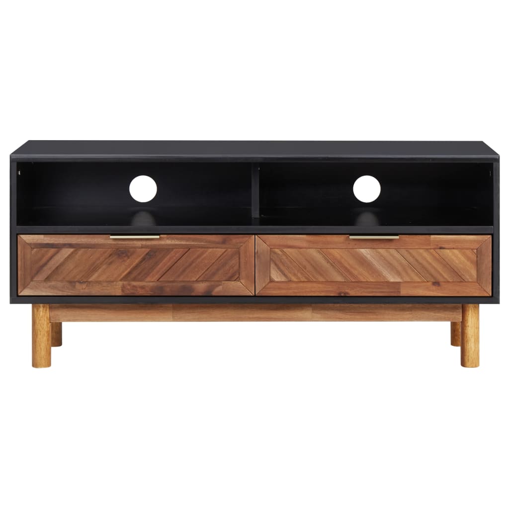 tv-skab 100x35x45 cm massivt akacietræ og MDF